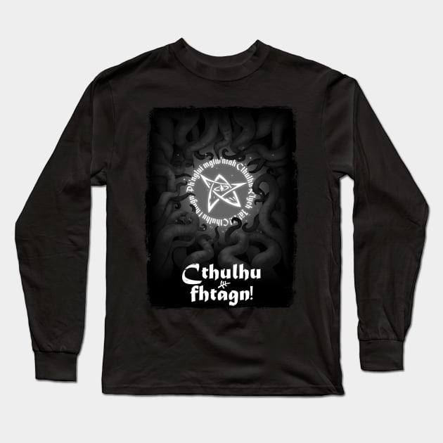 Cthulhu fhtagn! H.P.Lovecraft Long Sleeve T-Shirt by Scud"